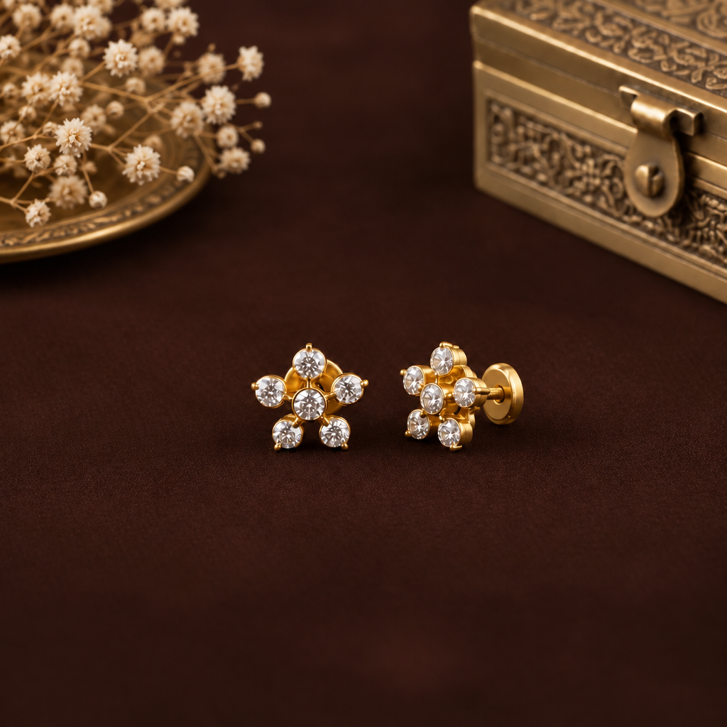DIAMOND HIRA STUD EARRINGS