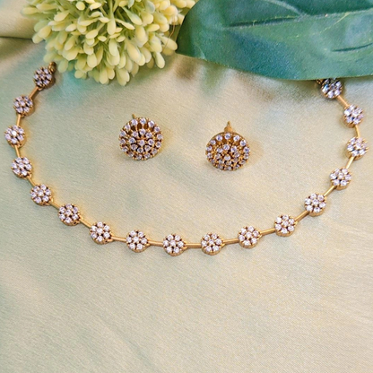 GOLDEN KELIYAH ZIRCONIA JEWELLERY SET
