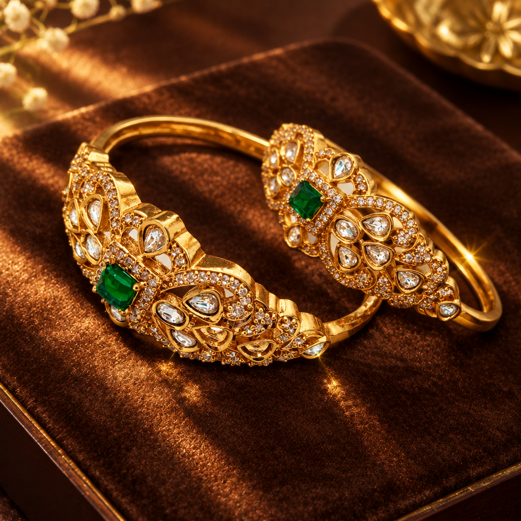 EMERALD AMARJAA ZIRCONIA BANGLES