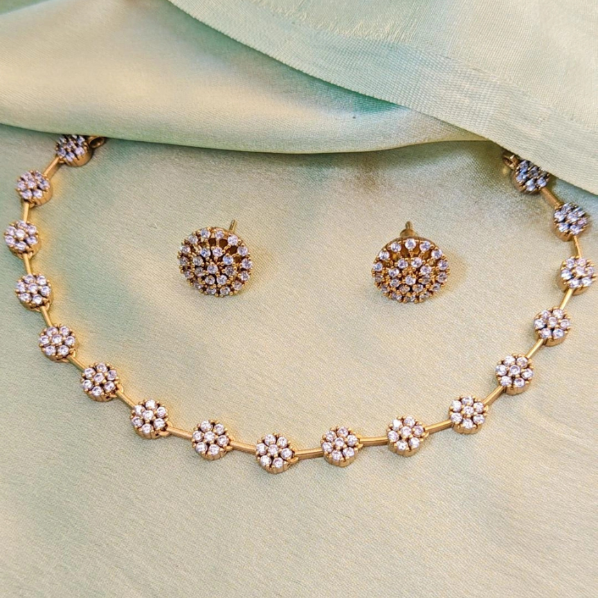 GOLDEN KELIYAH ZIRCONIA JEWELLERY SET