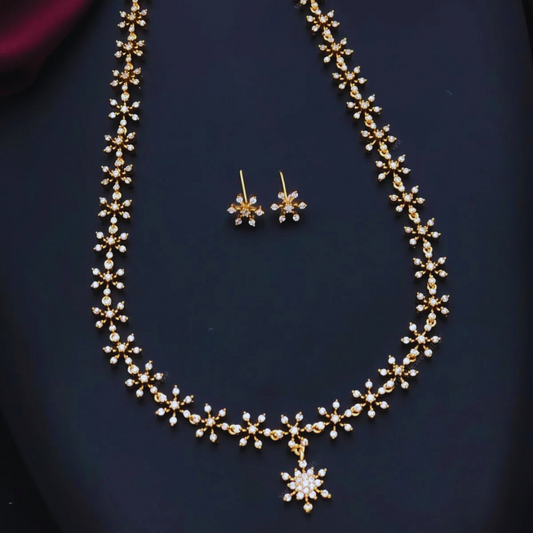 SEVEN DIAMOND LONG ZIRCONIA JEWELLERY SET