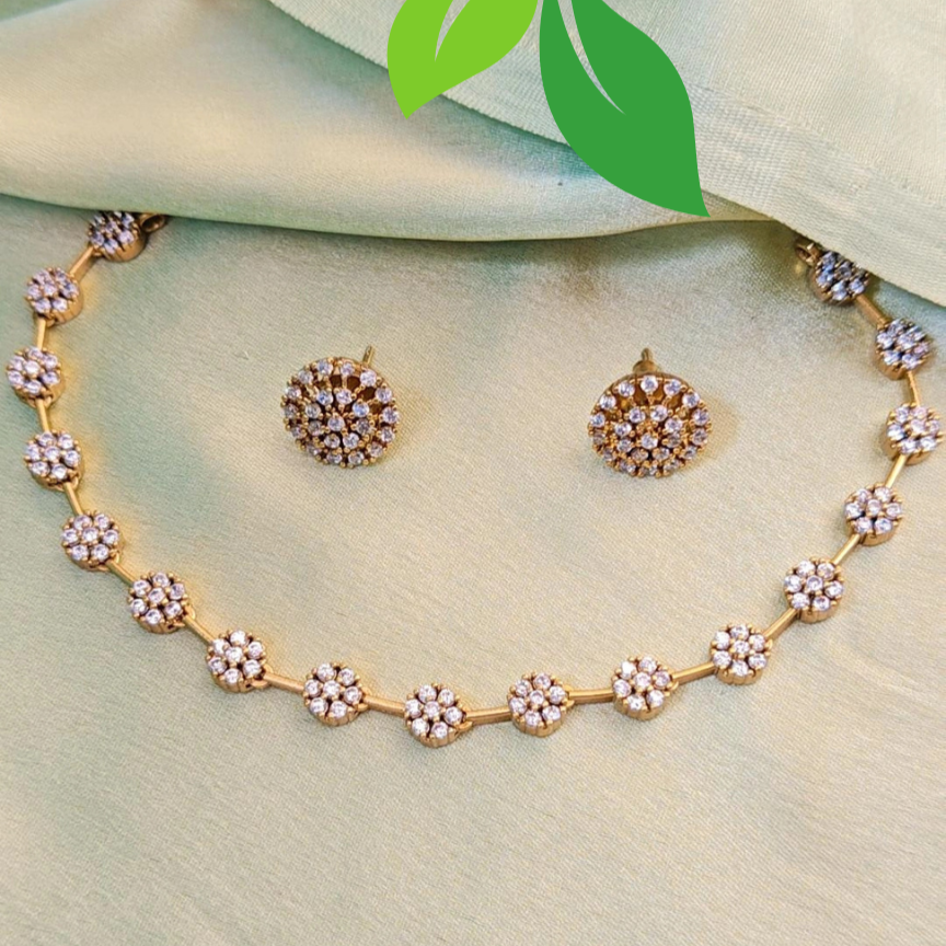 GOLDEN KELIYAH ZIRCONIA JEWELLERY SET