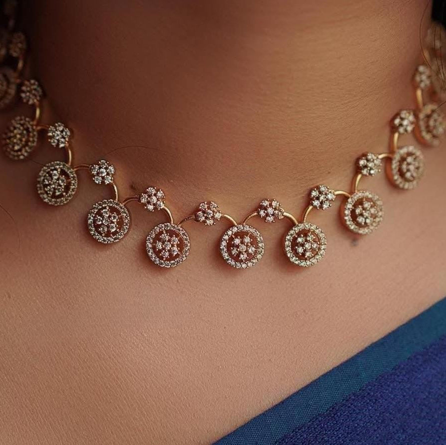 GOLDEN CAMILA ZIRCONIA JEWELLERY SET