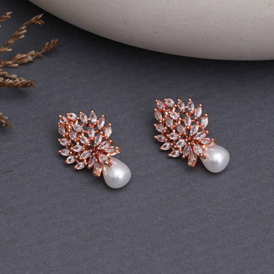 ROSE GOLD CHERYL ZIRCONIA EARRINGS