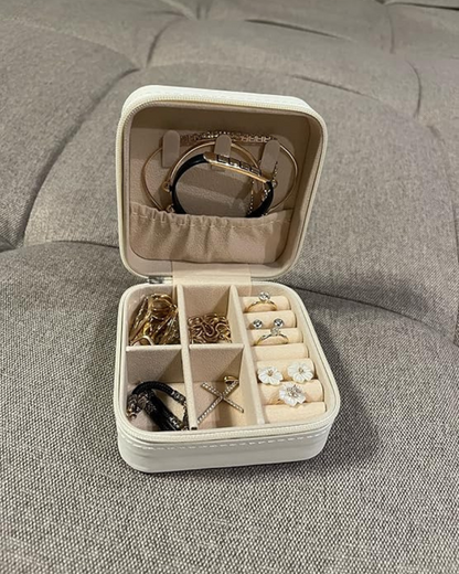 WHITE TRAVEL JEWELLERY BOX