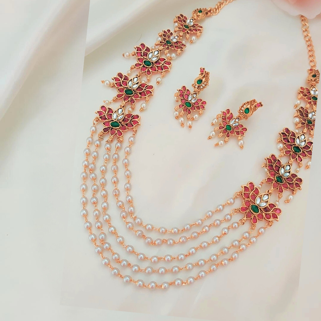 RUBY KANIKA PEARL JEWELLERY SET