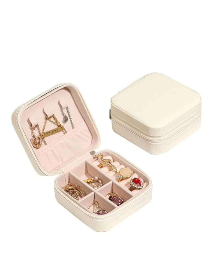 WHITE TRAVEL JEWELLERY BOX