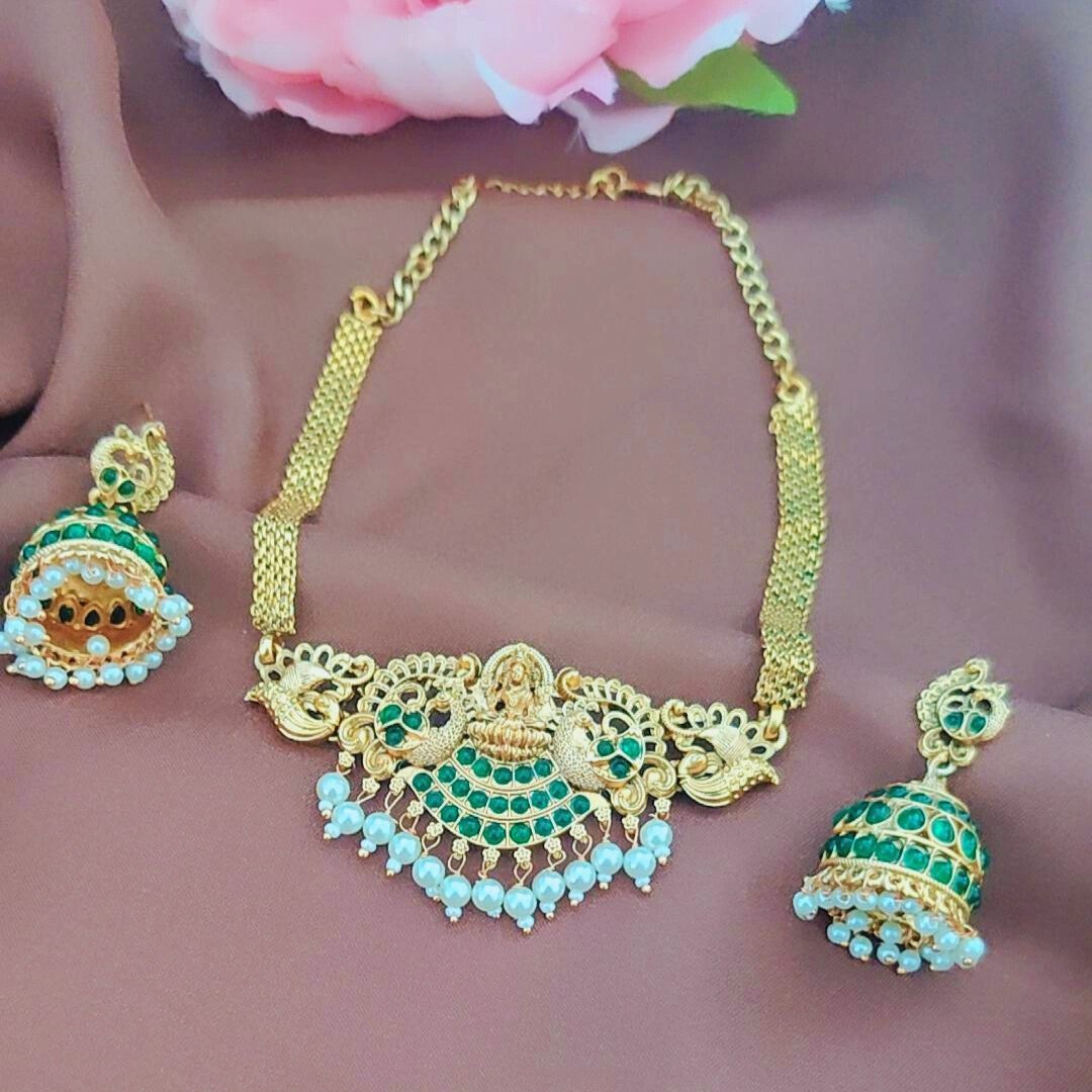 EMERALD RAJI TEMPLE JEWELLERY SET