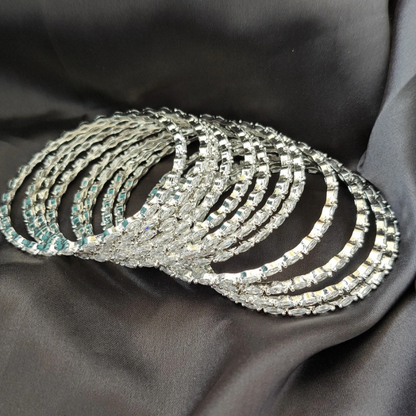 ORIGINAL SILVER RAINDROP BANGLES - SET OF 12