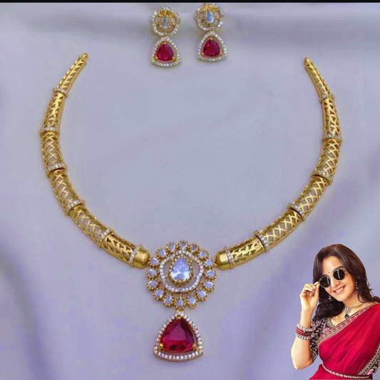 RUBY MANJU WARRIER VICTORIAN JEWELLERY SET