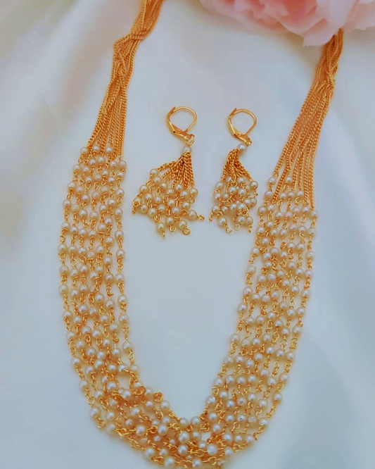 GOLDEN REHMAT PEARL JEWELLERY SET