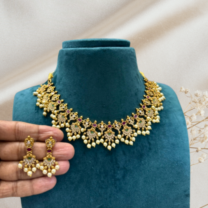 1GM GOLD GUTAPUSALU JEWELLERY SET