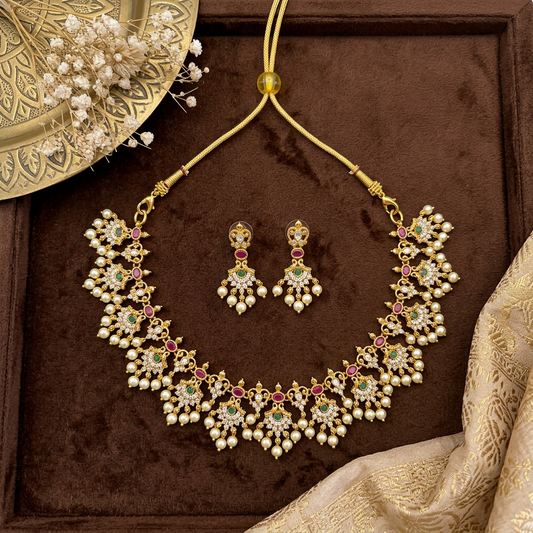 18K GOLD POLISH GUTTAPUSALU JEWELLERY SET