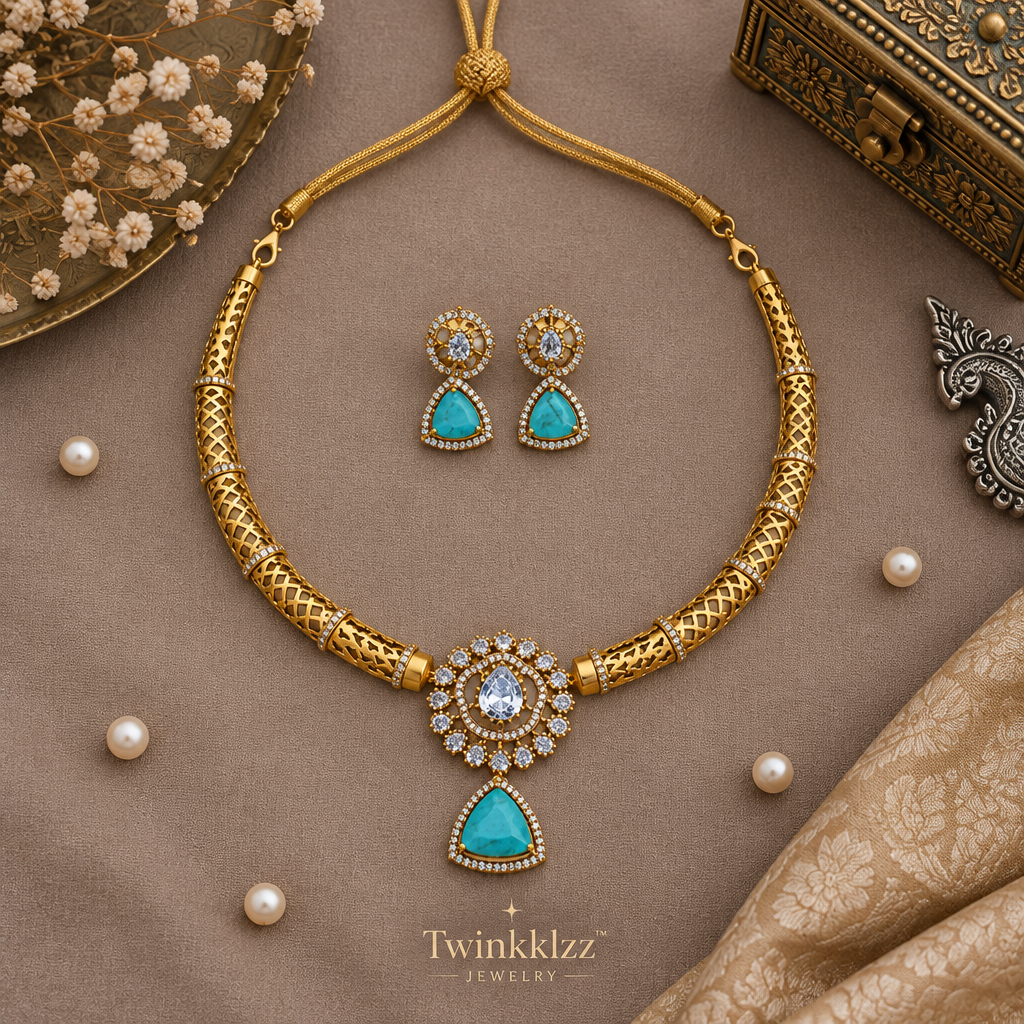 MINT MANJU WARRIER VICTORIAN JEWELLERY SET