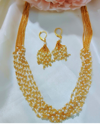 GOLDEN REHMAT PEARL JEWELLERY SET