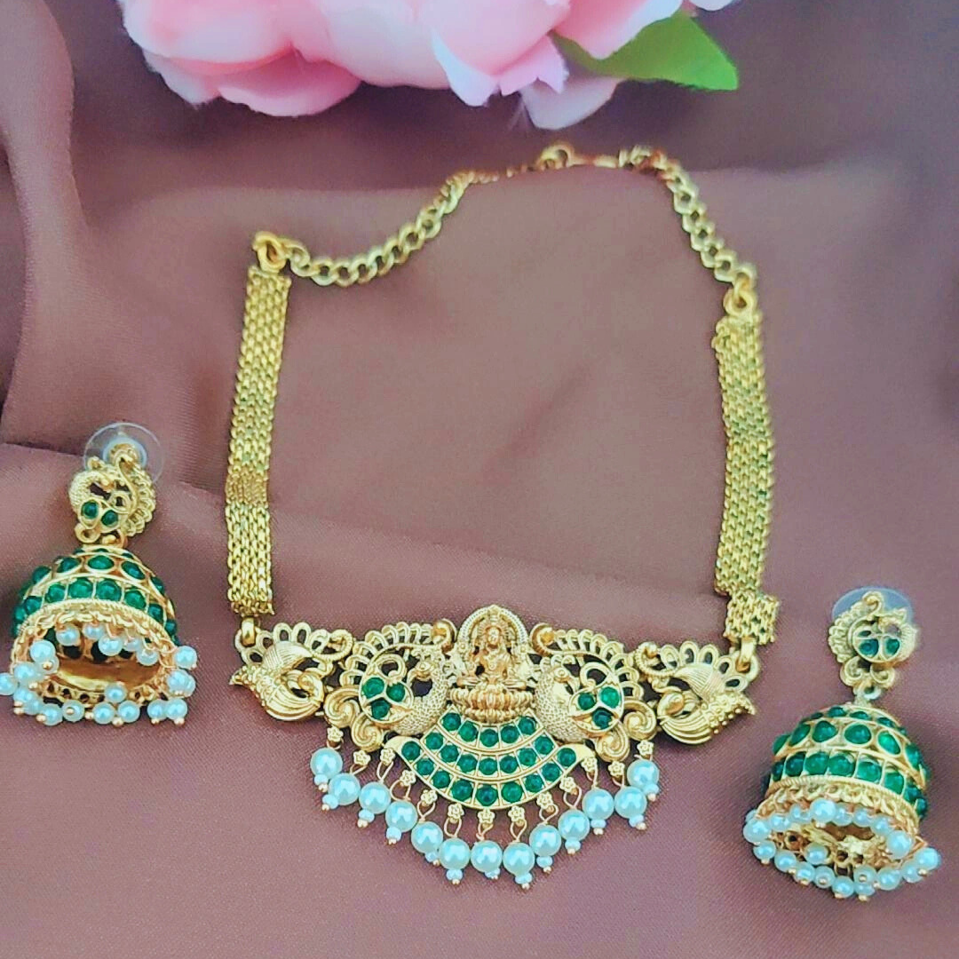 EMERALD RAJI TEMPLE JEWELLERY SET