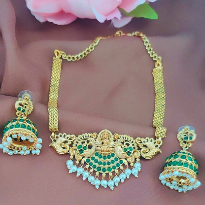 EMERALD RAJI TEMPLE JEWELLERY SET