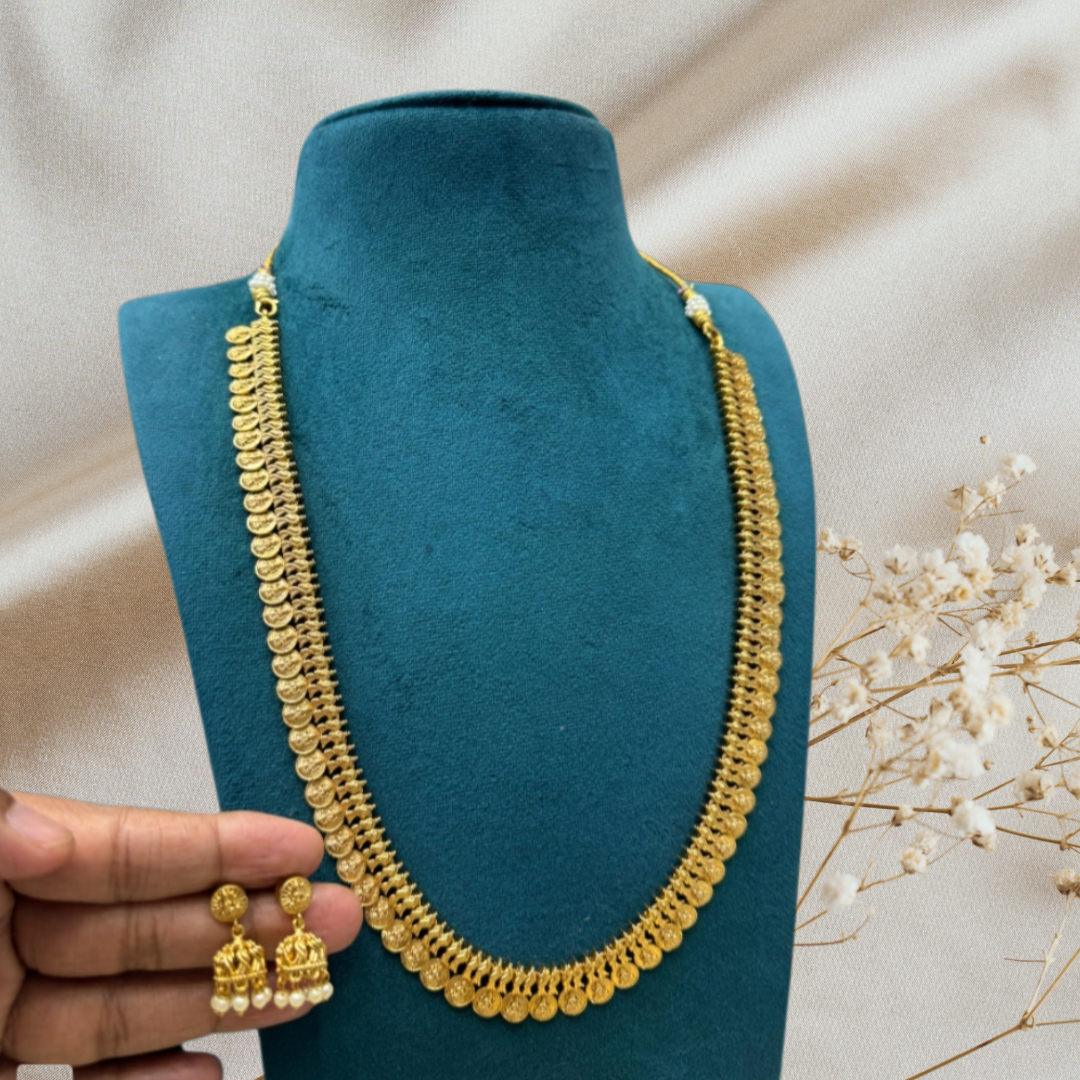 1GM GOLD POLISH BINDIYA LONG JEWELLERY SET