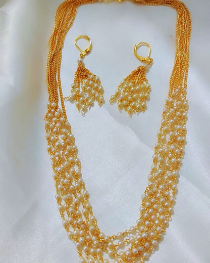 GOLDEN REHMAT PEARL JEWELLERY SET