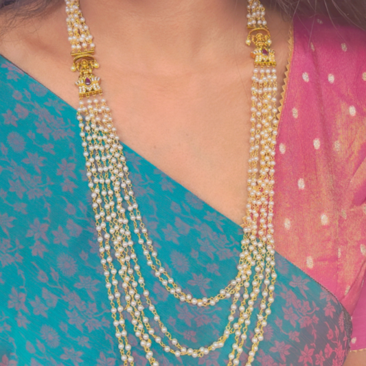RUBY NARAYANA PEARL JEWELLERY SET