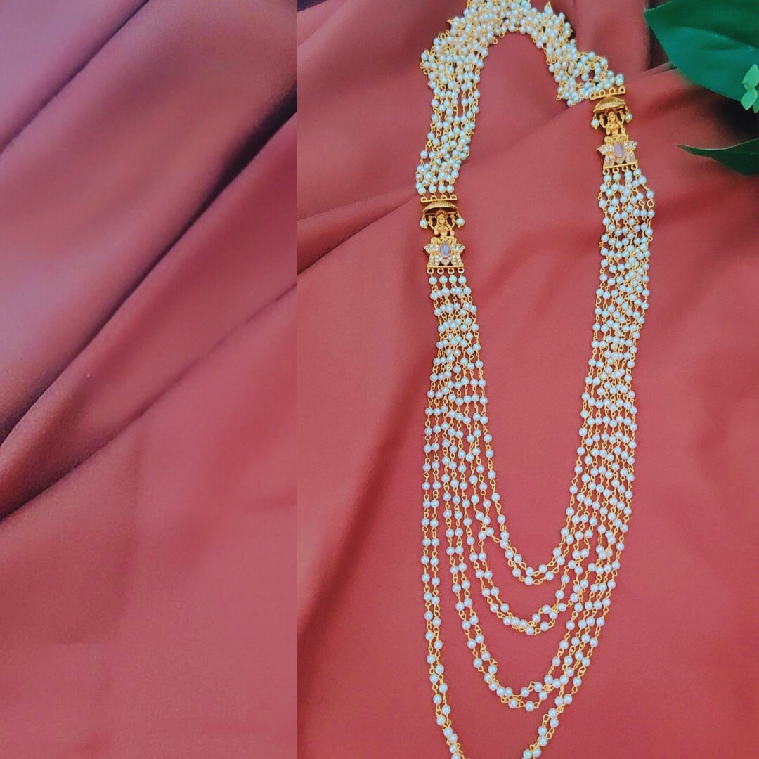 PINK NARAYANA PEARL JEWELLERY SET