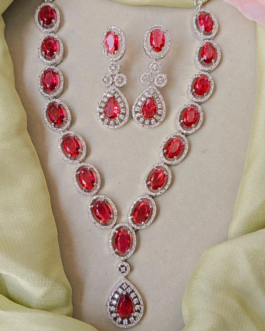 RUBY ISHA AMBANI ZIRCONIA JEWELLERY SET
