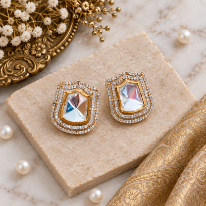 ORIGINAL SILVER MUGHAL STATEMENT EARRINGS