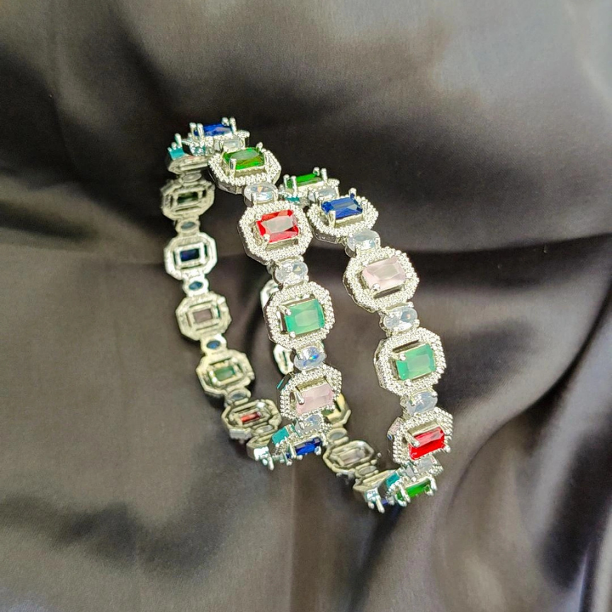 MULTICOLOR SILVER ANIKA BANGLES