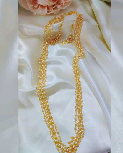 GOLDEN HAFSA PEARL JEWELLERY SET