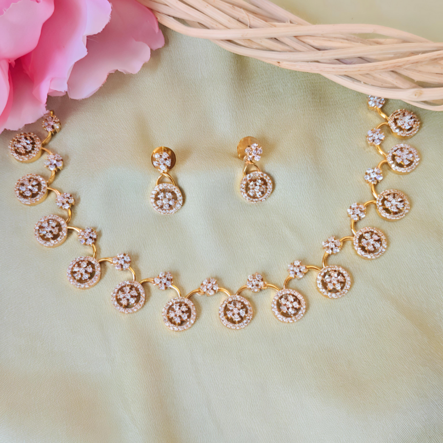 GOLDEN CAMILA ZIRCONIA JEWELLERY SET