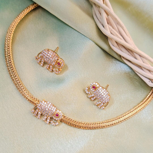 GOLDEN AMRUTA TEMPLE JEWELLERY SET
