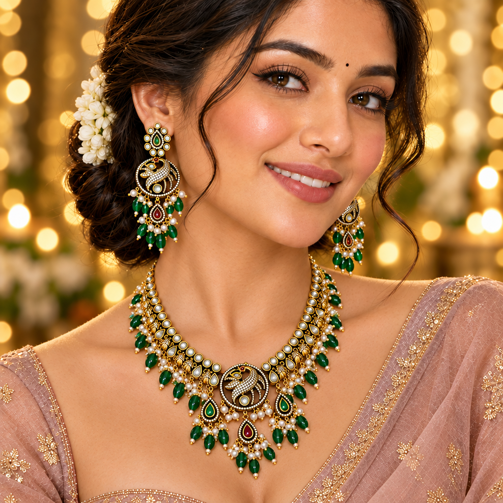 EMERALD RANYA VICTORIAN JEWELLERY SET