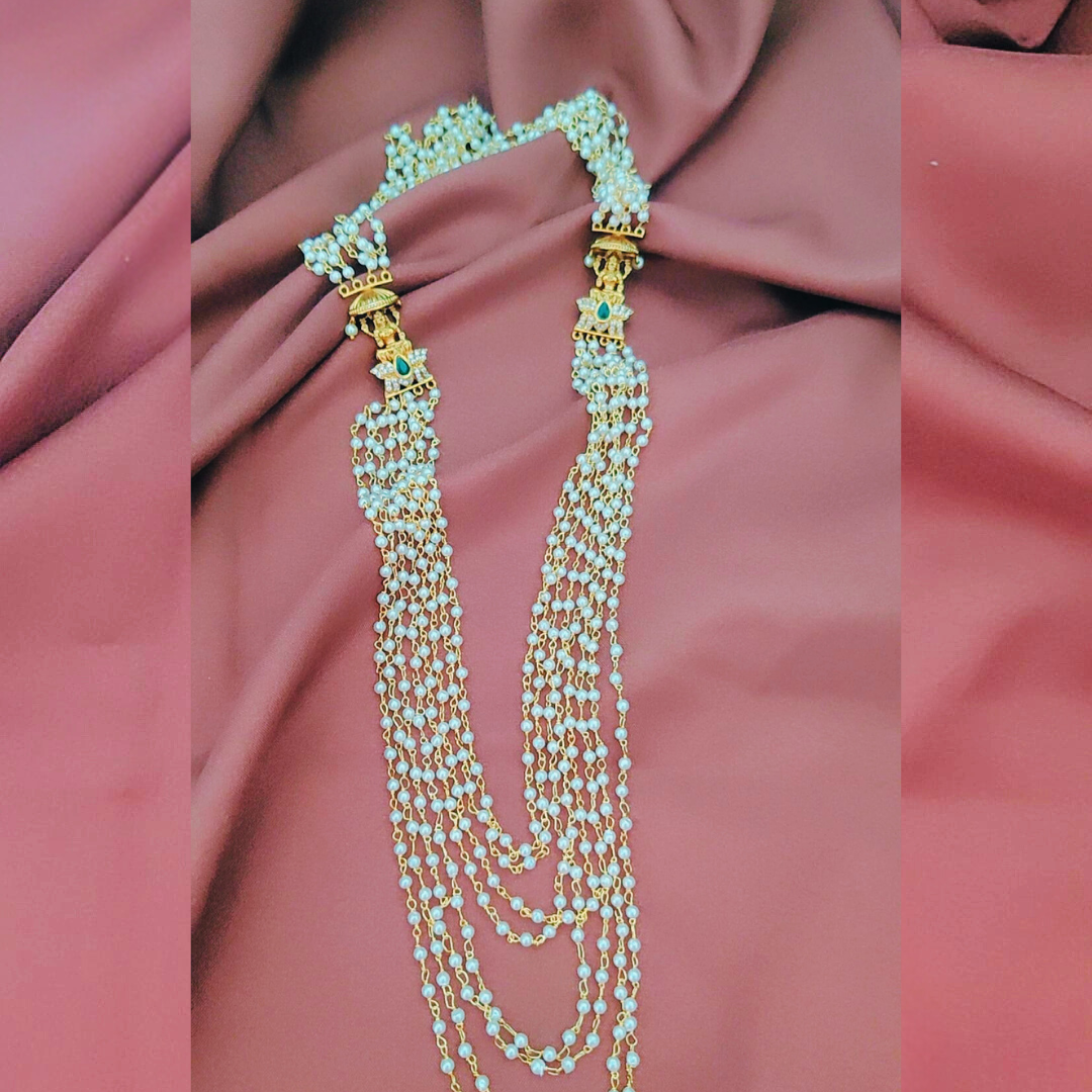 EMERALD NARAYANA PEARL JEWELLERY SET
