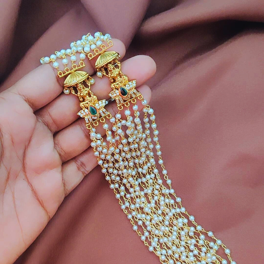 EMERALD NARAYANA PEARL JEWELLERY SET
