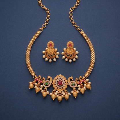 MULTICOLOR NEENA TEMPLE JEWELLERY SET