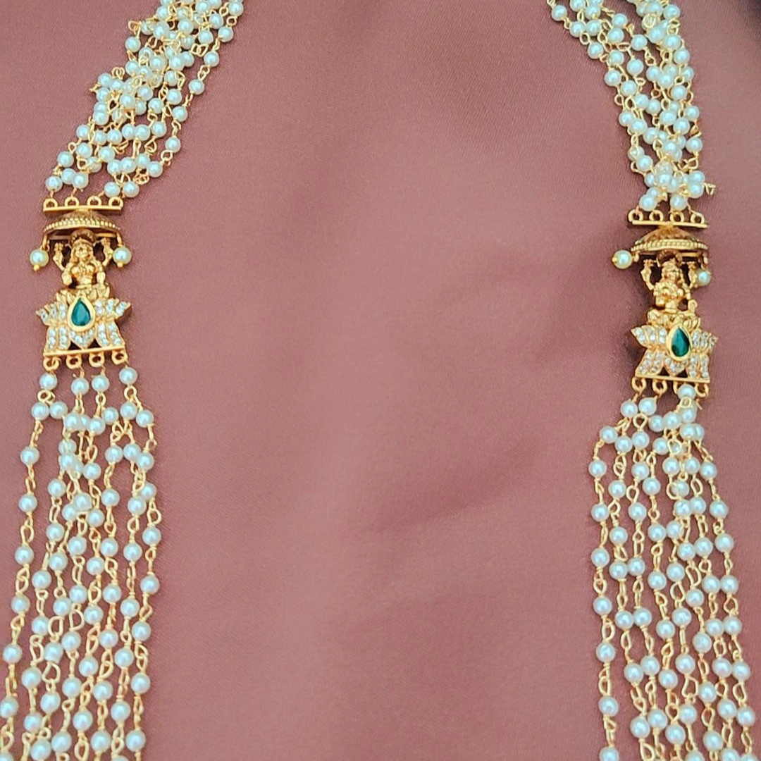 EMERALD NARAYANA PEARL JEWELLERY SET