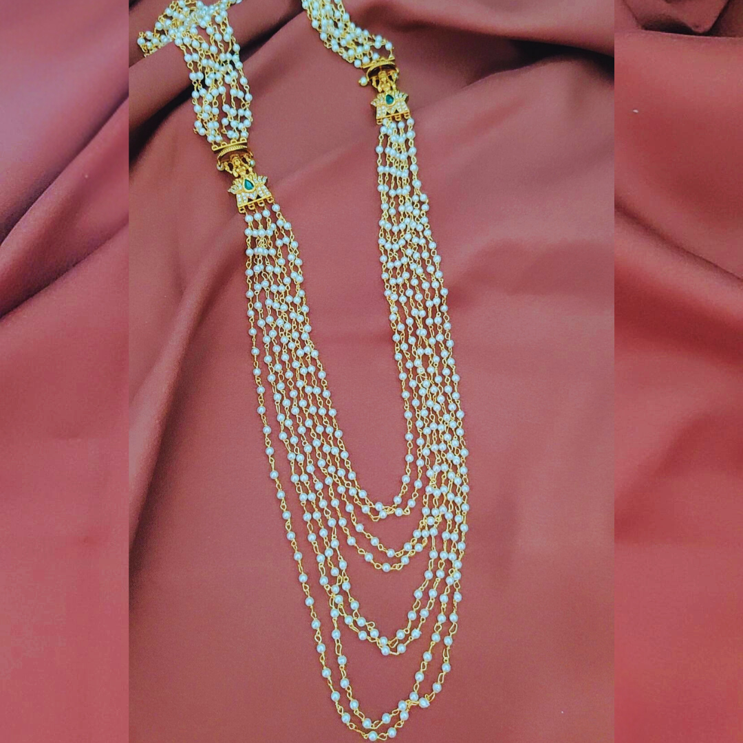 EMERALD NARAYANA PEARL JEWELLERY SET