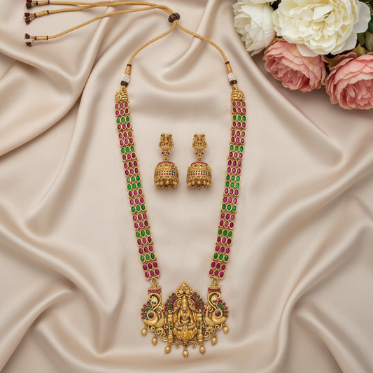 MULTICOLOR CHITTU TEMPLE JEWELLERY SET