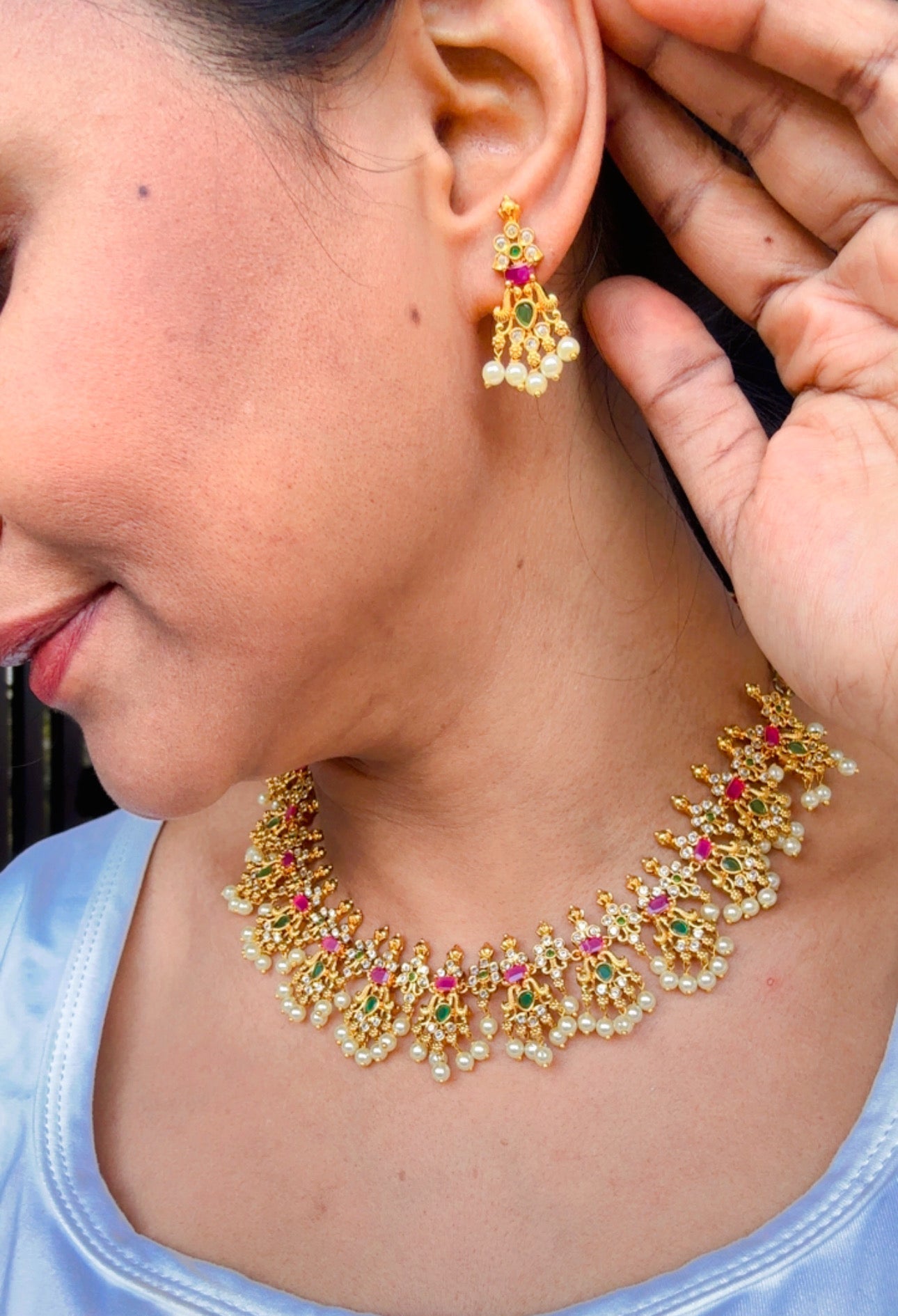 1GM GOLD GUTAPUSALU JEWELLERY SET