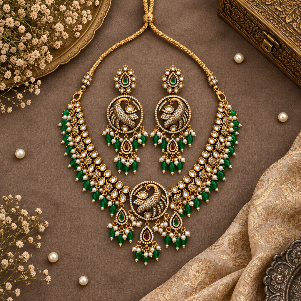 EMERALD RANYA VICTORIAN JEWELLERY SET