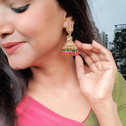 MULTICOLOR AMISHI TEMPLE JHUMKI