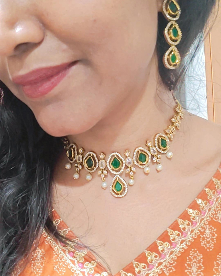 EMERALD IKSHITA ZIRCONIA JEWELLERY SET
