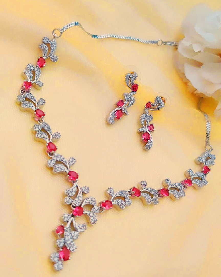 RUBY GRACE AMERICAN DIAMOND JEWELLERY SET