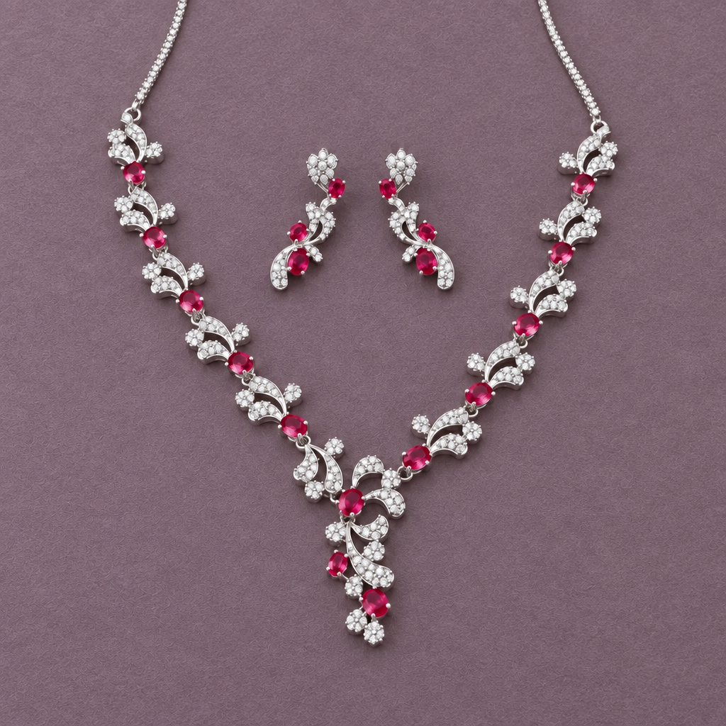 RUBY GRACE AMERICAN DIAMOND JEWELLERY SET