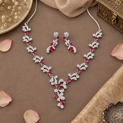 RUBY GRACE AMERICAN DIAMOND JEWELLERY SET
