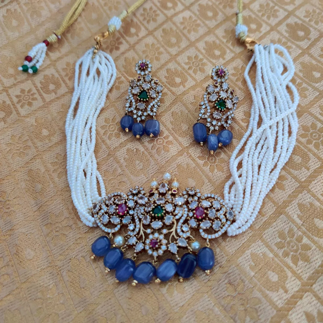 Antique Blue Victorian Necklaces