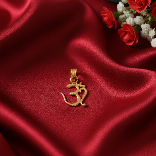 22K GOLD LOOK OM SHAPE PENDANT