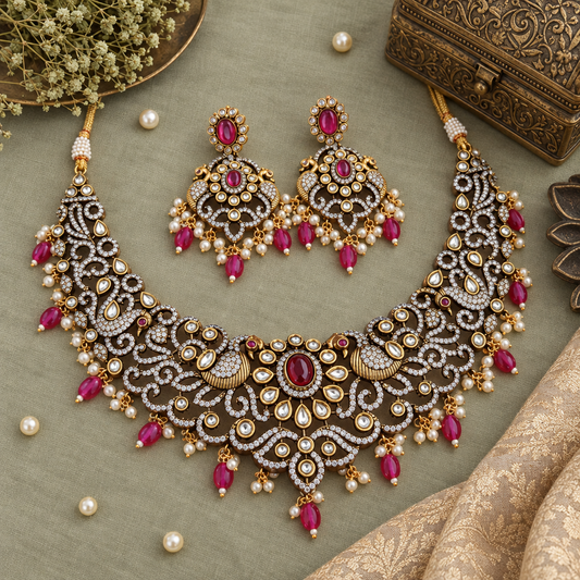 RUBY ANGANAA VICTORIAN JEWELLERY SET
