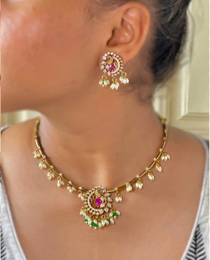 MULTICOLOR PRISHA TEMPLE JEWELLERY SET