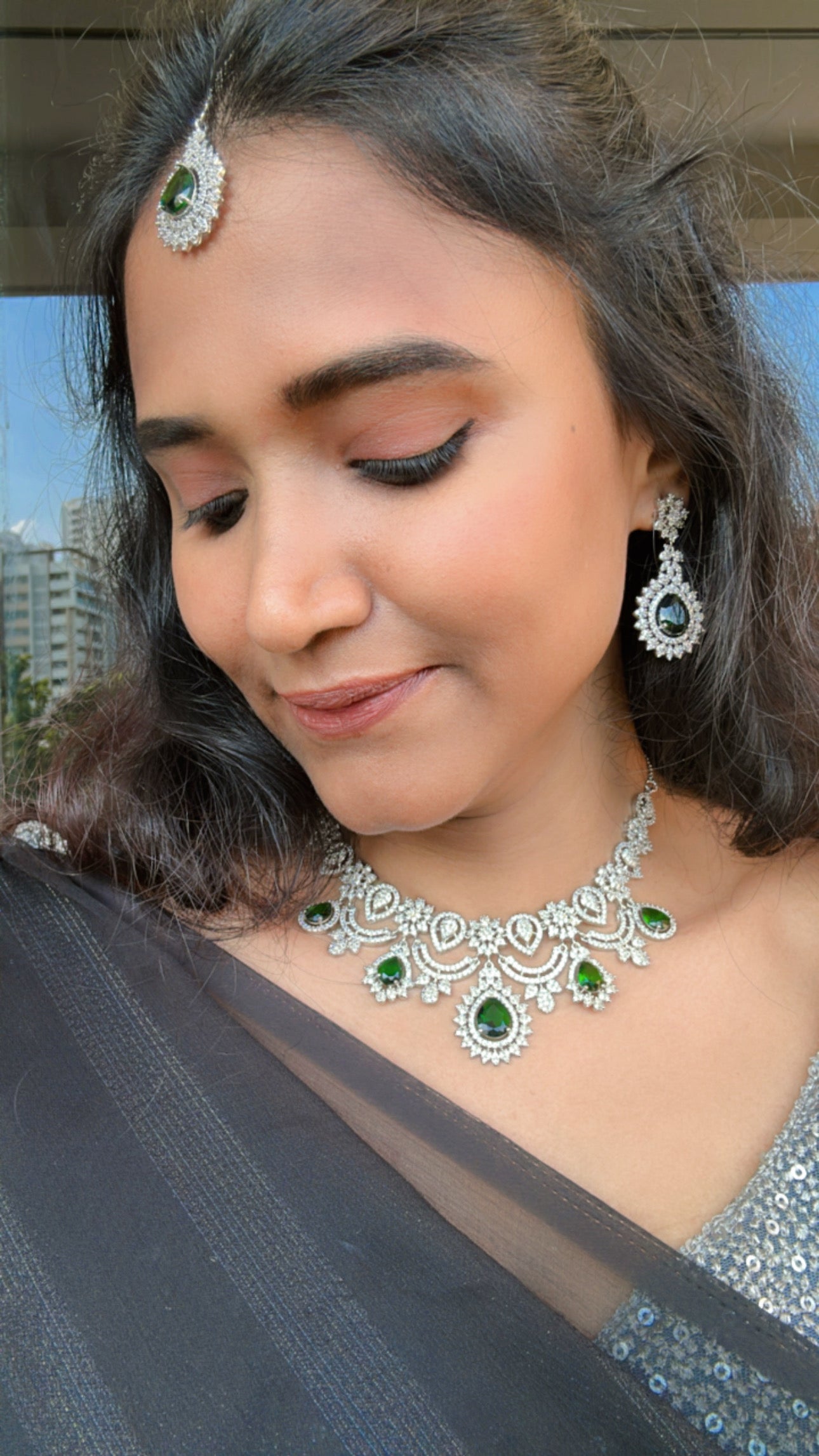 EMERALD CINDY ZIRCONIA JEWELLERY SET